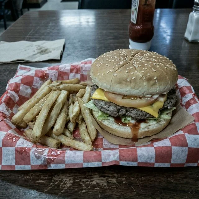 Food photo before editing — dim yellow lighting