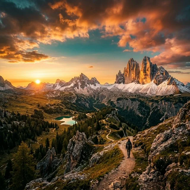 Mountain landscape after editing with Lightroom MOD — cinematic golden hour tones