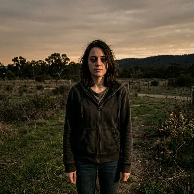 Outdoor portrait before editing — flat skin tones